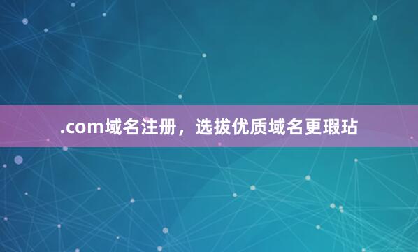 .com域名注册,选拔优质域名更瑕玷